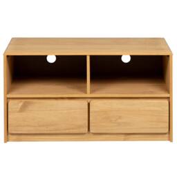 Berkfield Home TV Cabinet SAUDA Oak 99x43x55 cm Solid Wood Pine in Brown - Size: 99 x 43 x 55 cm - thumbnail 4