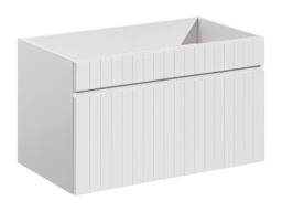 Vente-unique Fluted Wall-Hung Vanity Unit In White - 80 Cm - SATARA - thumbnail 5