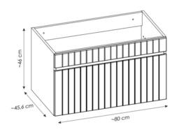 Vente-unique Fluted Wall-Hung Vanity Unit In White - 80 Cm - SATARA - thumbnail 7