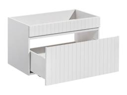 Vente-unique Fluted Wall-Hung Vanity Unit In White - 80 Cm - SATARA - thumbnail 6
