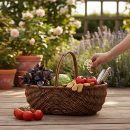 Red Hamper Wicker Set of 2 Heathfield Garden Trugs in Brown - thumbnail 2