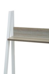 Orsina Light Oak Effect Desk or Ladder Unit, Desk With Pull-Out Slider, White Powder-Coated Metal Frame Working Desk in Grey - thumbnail 6
