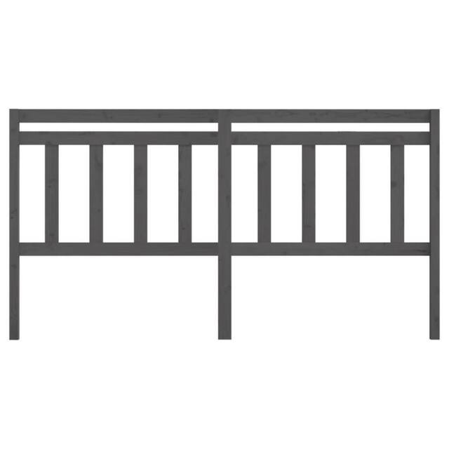 Berkfield Home Beautiful Bed Headboard Grey 186x4x100 cm Solid Wood Pine - Size: 186 x 4 x 100 cm - image 1