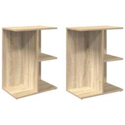 Berkfield Home Bedside Tables 2 pcs Sonoma Oak 46.5x29x61 cm Engineered Wood in Light Tan - thumbnail 1