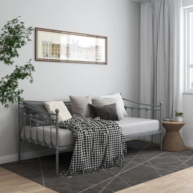Berkfield Home Sofa Bed Frame Grey Metal 90x200 cm - image 1