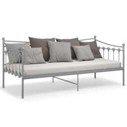 Berkfield Home Sofa Bed Frame Grey Metal 90x200 cm - thumbnail 4