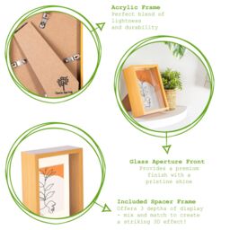 "Nicola Spring 3D Deep Box Photo Frames - 5 x 7"" - Pack of 2 in Black" - thumbnail 2
