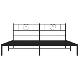 Berkfield Home Metal Bed Frame with Headboard Black 180x200 cm Super King - thumbnail 5
