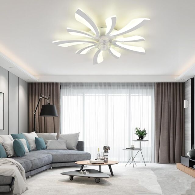 Garwarm Dimmable LED Ceiling Fan with Lights, White - image 1