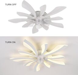 Garwarm Dimmable LED Ceiling Fan with Lights, White - thumbnail 8
