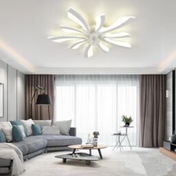Garwarm Dimmable LED Ceiling Fan with Lights, White