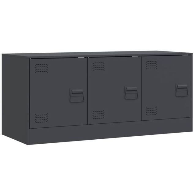 Berkfield Home TV Cabinet Anthracite 99x39x44 cm Steel in Dark Grey - Size: 99 x 39 x 44 cm - image 1