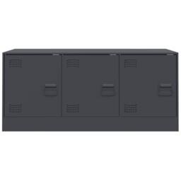 Berkfield Home TV Cabinet Anthracite 99x39x44 cm Steel in Dark Grey - Size: 99 x 39 x 44 cm - thumbnail 6
