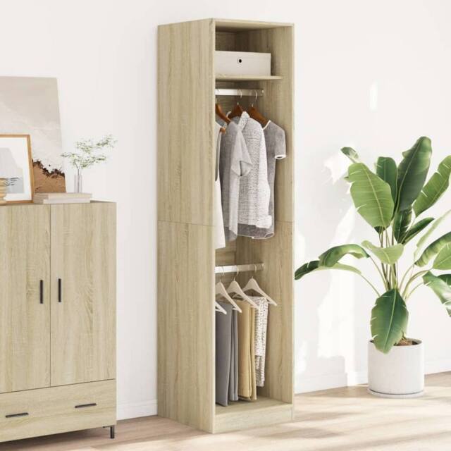 Berkfield Home Wardrobe Sonoma Oak 50x50x200 cm Engineered Wood in Light Tan - Size: 50 x 50 x 200 cm - image 1