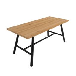 Lemon Pavilion Furniture Louie Indoor Dining Table- Wood Variant/Metal - Flat Pack in Light Brown - Size: 2 Pack