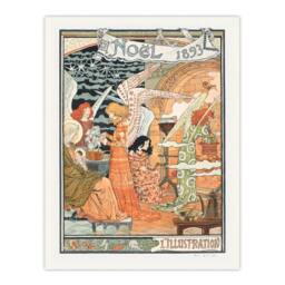 "Artery8 Illustration Newspaper 1893 Christmas Grasset Wall Art Poster Print - Size: W24"" x H32""" - thumbnail 1