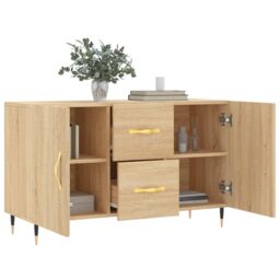 Berkfield Home Sideboard Sonoma Oak 100x36x60 cm Engineered Wood in Brown - Size: 100 x 36 x 60 cm - thumbnail 4