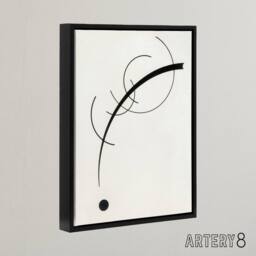 "Artery8 Free Curve to the Point Wassily Kandinsky Framed Canvas Wall Art Print in White - Size: W12"" x H16""" - thumbnail 2