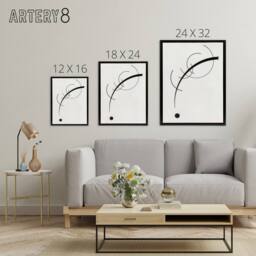 "Artery8 Free Curve to the Point Wassily Kandinsky Framed Canvas Wall Art Print in White - Size: W12"" x H16""" - thumbnail 4