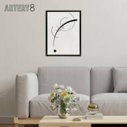 "Artery8 Free Curve to the Point Wassily Kandinsky Framed Canvas Wall Art Print in White - Size: W12"" x H16""" - thumbnail 3