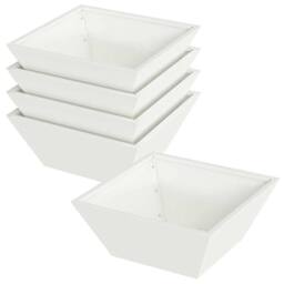 Berkfield Home White Garden Bowl Planters 5 pcs White 40x40x15 cm Steel - Size: 40 x 40 x 15 cm - thumbnail 3