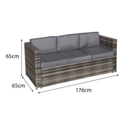 Oseasons Malta Rattan 6 Seat Rising Firepit Corner Set in Grey Walnut - thumbnail 4