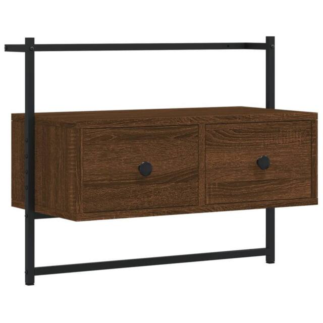 Berkfield Home TV Cabinet Wall-mounted Brown Oak 60.5x30x51 cm Engineered Wood - image 1