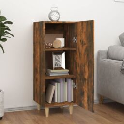 Berkfield Home Sideboard Smoked Oak 34.5x34x90 cm Engineered Wood in Brown - thumbnail 3