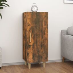 Berkfield Home Sideboard Smoked Oak 34.5x34x90 cm Engineered Wood in Brown - thumbnail 1