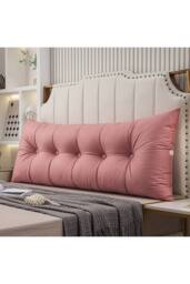 Living and Home Cozy Upholstered Headboard Pillow in Pink - Size: Medium - thumbnail 2