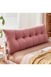 Living and Home Cozy Upholstered Headboard Pillow in Pink - Size: Medium - thumbnail 3