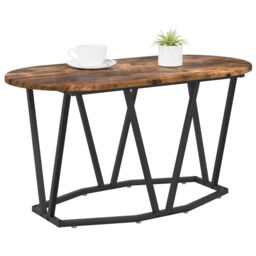 Berkfield Home Coffee Table in Smoked Oak - 80x40x40.5 cm, Made from Engineered Wood & Metal in Brown - Size: 80x40x40.5 cm - thumbnail 3