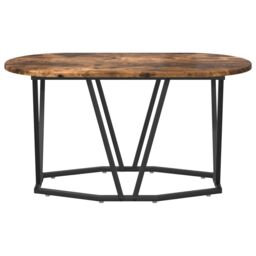 Berkfield Home Coffee Table in Smoked Oak - 80x40x40.5 cm, Made from Engineered Wood & Metal in Brown - Size: 80x40x40.5 cm - thumbnail 4