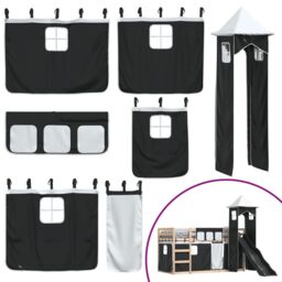 Berkfield Home Bunk Bed without Mattress with Slide White & Black 90x190 cm Single - thumbnail 5