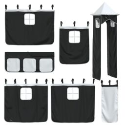 Berkfield Home Bunk Bed without Mattress with Slide White & Black 90x190 cm Single - thumbnail 6