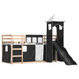 Berkfield Home Bunk Bed without Mattress with Slide White & Black 90x190 cm Single - thumbnail 3