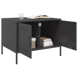 Berkfield Home Coffee Table Black 68x50x50.5 cm Steel - thumbnail 4