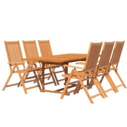 Berkfield Home 7 Piece Garden Dining Set Solid Wood Acacia in Brown - thumbnail 3
