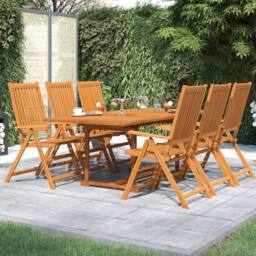Berkfield Home 7 Piece Garden Dining Set Solid Wood Acacia in Brown - thumbnail 1