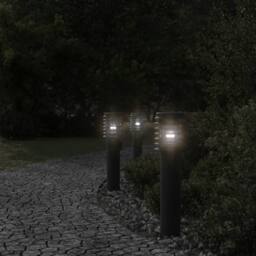 Berkfield Home Outdoor Floor Lamps with Outlet 3pcs Black 60 cm Stainless Steel - thumbnail 3