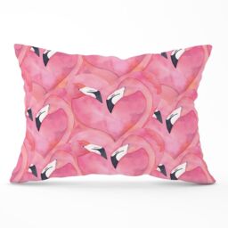 Warren Reed - Designer Watercolour Flamingo Hearts Cushions in Pink - Size: 60 cm x 60 cm - thumbnail 1