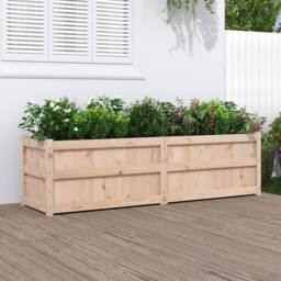 Berkfield Home Garden Planter 180x50x50 cm Solid Wood Pine in Brown - Size: 180 x 50 x 50 cm - thumbnail 1