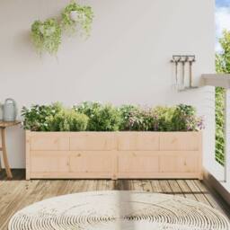 Berkfield Home Garden Planter 180x50x50 cm Solid Wood Pine in Brown - Size: 180 x 50 x 50 cm - thumbnail 3