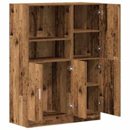 Berkfield Home 2 Piece Kitchen Cabinet Set Old Wood Engineered Wood in Brown - thumbnail 4