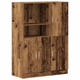 Berkfield Home 2 Piece Kitchen Cabinet Set Old Wood Engineered Wood in Brown - thumbnail 1