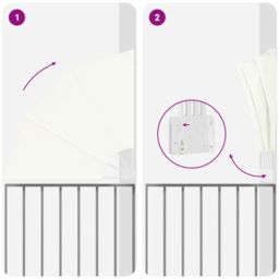 Berkfield Home Balcony Privacy Screen Folding Manual Cream 115 x 115 cm Fabric - thumbnail 8