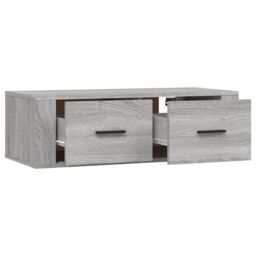 Berkfield Home Hanging TV Cabinet Grey Sonoma 80x36x25 cm Engineered Wood - Size: 80 x 36 x 25 cm - thumbnail 6