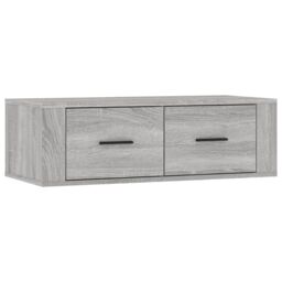 Berkfield Home Hanging TV Cabinet Grey Sonoma 80x36x25 cm Engineered Wood - Size: 80 x 36 x 25 cm - thumbnail 2