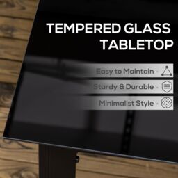 OUTSUNNY Outdoor Garden Table for 6, Outdoor Dining Table with Glass Top, Black - thumbnail 4