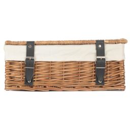 Red Hamper Wicker Double Steamed White Lining 35cm Empty Hamper Basket in Brown - thumbnail 4